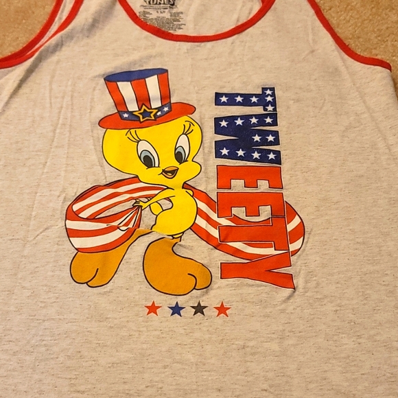 Tank Top S 3/5 Looney Tunes Independence Day Tweety - Picture 5 of 6